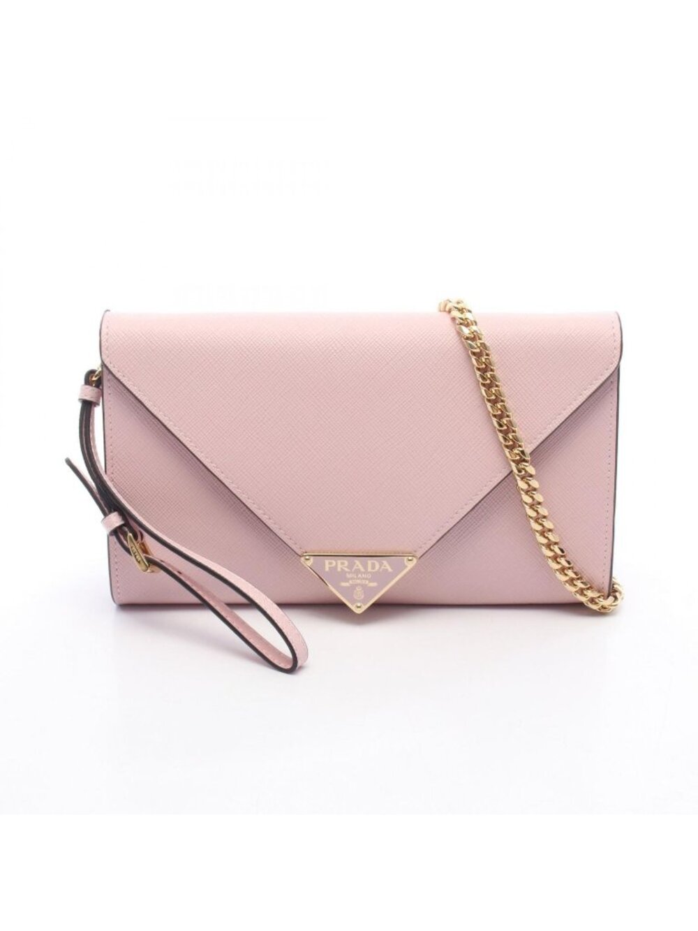 Prada Clutch Envelope Saffiano Leather Chain